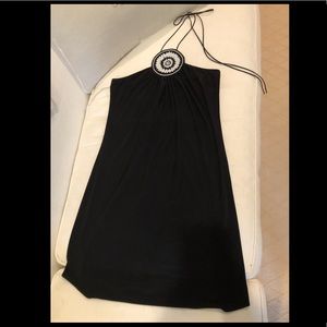 Black dress with white/black beading on neckline